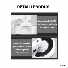 Camera Falsa Solara EDAR Tip Glob cu 55 LED-uri, Senzor de Miscare si Control prin Telecomanda, Culoare Alba Camera Falsa Solara EDAR Tip Glob cu 55 LED-uri, Senzor de Miscare si Control prin Telecomanda, Culoare Alba