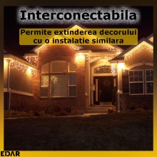 Instalatie De Craciun Perdea Pentru Exterior/Interior Tip Franjuri EDAR, 25M, 640 Leduri, Fir Alb Gros, Rezistenta La Apa Si ... Instalatie De Craciun Perdea Pentru Exterior/Interior Tip Franjuri EDAR, 25M, 640 Leduri, Fir Alb Gros, Rezistenta La Apa Si ...