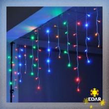 Instalatie De Craciun Perdea Pentru Exterior/Interior Tip Franjuri EDAR, 25M, 480 Leduri, Fir Alb, Rezistenta La Apa, Interco...