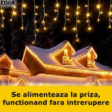 Instalatie De Craciun Perdea Pentru Exterior/Interior Tip Franjuri EDAR, 25M, 480 Leduri, Fir Alb, Rezistenta La Apa, Interco... Instalatie De Craciun Perdea Pentru Exterior/Interior Tip Franjuri EDAR, 25M, 480 Leduri, Fir Alb, Rezistenta La Apa, Interco...