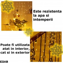 Instalatie De Craciun Perdea Pentru Exterior/Interior Tip Franjuri EDAR, 25M, 480 Leduri, Fir Alb, Rezistenta La Apa, Interco... Instalatie De Craciun Perdea Pentru Exterior/Interior Tip Franjuri EDAR, 25M, 480 Leduri, Fir Alb, Rezistenta La Apa, Interco...
