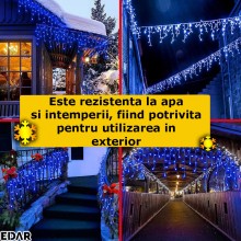 Instalatie De Craciun Perdea Pentru Exterior/Interior Tip Franjuri EDAR, 25M, 480 Leduri, Fir Alb, Rezistenta La Apa, Interco... Instalatie De Craciun Perdea Pentru Exterior/Interior Tip Franjuri EDAR, 25M, 480 Leduri, Fir Alb, Rezistenta La Apa, Interco...