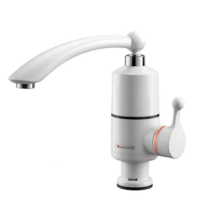 Robinet Electric EDAR Pentru Incalzire Apa Instant, Montare pe Chiuveta, 3000 W, Ideal pentru Bucatarie, Baie, Alb
