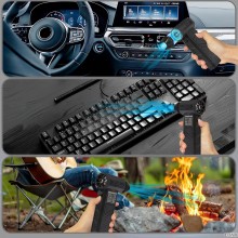 Suflanta si Aspirator Portabil EDAR, 2 in 1, Fara Fir, 15W, 140000 RPM, Baterie 8000 mAh, Curatare Prafului pentru PC, Tastat...