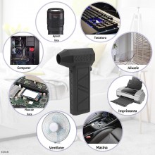Suflanta si Aspirator Portabil EDAR, 2 in 1, Fara Fir, 15W, 140000 RPM, Baterie 8000 mAh, Curatare Prafului pentru PC, Tastat...