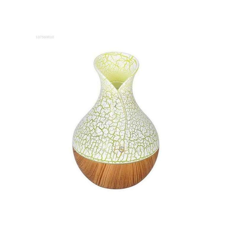 Difuzor aroma SIKS® umidificator, purificator aer, rezervor 130 ml, galben/lemn deschis