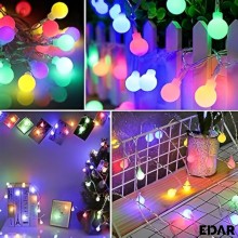 Instalatie Luminoasa EDAR LED RGB – 5 Metri, Control De La Distanta, Telecomanda, Globuri Din Cauciuc, Luminozitate Reglabila...