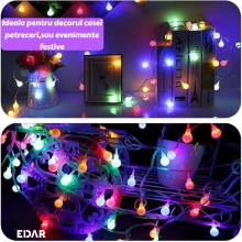 Instalatie Luminoasa EDAR LED RGB – 5 Metri, Control De La Distanta, Telecomanda, Globuri Din Cauciuc, Luminozitate Reglabila... Instalatie Luminoasa EDAR LED RGB – 5 Metri, Control De La Distanta, Telecomanda, Globuri Din Cauciuc, Luminozitate Reglabila...