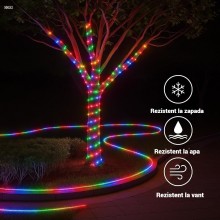 Banda Decorativa Craciun EDAR, 20 m, 960 LED SMD2835, Multicolor, IP65, 8 Jocuri de Lumini, Protectie Flexibila, Interconecta...