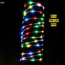 Banda Decorativa Craciun EDAR, 20 m, 960 LED SMD2835, Multicolor, IP65, 8 Jocuri de Lumini, Protectie Flexibila, Interconecta...