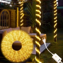Banda Decorativa Craciun EDAR, 10 m, 480 LED SMD2835, Alb Cald, IP65, Protectie Flexibila, Interconectabila, 220V, Exterior s...