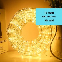 Banda Decorativa Craciun EDAR, 10 m, 480 LED SMD2835, Alb Cald, IP65, Protectie Flexibila, Interconectabila, 220V, Exterior s... Banda Decorativa Craciun EDAR, 10 m, 480 LED SMD2835, Alb Cald, IP65, Protectie Flexibila, Interconectabila, 220V, Exterior s...