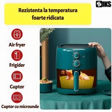 Tava De Protectie Din Silicon SIKS, Pentru Air Fryer, Universala, Pentru Friteuza, Prajit, Copt, Reutilizabila, Patrata, Galben