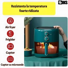 Tava De Protectie Din Silicon SIKS, Pentru Air Fryer, Universala, Pentru Friteuza, Prajit, Copt, Reutilizabila, Patrata, Maro