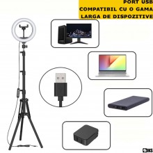 Lampa Circulara Led Ring Light SIKS Cu Lumina Alba Si RGB, Telecomanda Selfie, Functie Stroboscop, 15 Moduri RGB, Ring Light ... Lampa Circulara Led Ring Light SIKS Cu Lumina Alba Si RGB, Telecomanda Selfie, Functie Stroboscop, 15 Moduri RGB, Ring Light ...