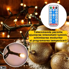 Instalatie De Craciun Liniara Solara SIKS Cu Telecomanda Pentru Exterior / Interior, 50 m, 500 LED-uri, Cu 8 Jocuri De Lumini... Instalatie De Craciun Liniara Solara SIKS Cu Telecomanda Pentru Exterior / Interior, 50 m, 500 LED-uri, Cu 8 Jocuri De Lumini...