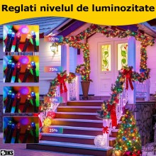 Instalatie De Craciun Liniara Solara SIKS Cu Telecomanda Pentru Exterior / Interior, 50 m, 500 LED-uri, Cu 8 Jocuri De Lumini... Instalatie De Craciun Liniara Solara SIKS Cu Telecomanda Pentru Exterior / Interior, 50 m, 500 LED-uri, Cu 8 Jocuri De Lumini...