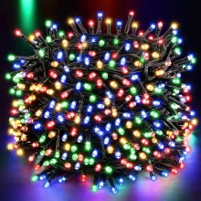 Instalatie Liniara de Craciun EDAR, 30 m, 300 LED-uri Mari Stil Diamant, Multicolor, 8 Jocuri de Lumini, Interconectabila, Pe...