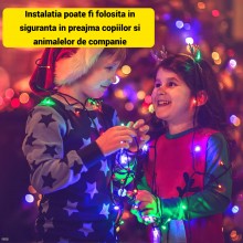 Instalatie Liniara de Craciun EDAR, 30 m, 300 LED-uri Mari Stil Diamant, Multicolor, 8 Jocuri de Lumini, Interconectabila, Pe... Instalatie Liniara de Craciun EDAR, 30 m, 300 LED-uri Mari Stil Diamant, Multicolor, 8 Jocuri de Lumini, Interconectabila, Pe...