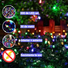 Instalatie Liniara de Craciun EDAR, 30 m, 300 LED-uri Mari Stil Diamant, Multicolor, 8 Jocuri de Lumini, Interconectabila, Pe... Instalatie Liniara de Craciun EDAR, 30 m, 300 LED-uri Mari Stil Diamant, Multicolor, 8 Jocuri de Lumini, Interconectabila, Pe...