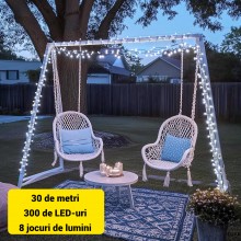 Instalatie Liniara de Craciun EDAR, 30 m, 300 LED-uri Mari Stil Diamant, Alb rece, 8 Jocuri de Lumini, Interconectabila, Pent... Instalatie Liniara de Craciun EDAR, 30 m, 300 LED-uri Mari Stil Diamant, Alb rece, 8 Jocuri de Lumini, Interconectabila, Pent...
