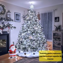 Instalatie Liniara de Craciun EDAR, 30 m, 300 LED-uri Mari Stil Diamant, Alb rece, 8 Jocuri de Lumini, Interconectabila, Pent... Instalatie Liniara de Craciun EDAR, 30 m, 300 LED-uri Mari Stil Diamant, Alb rece, 8 Jocuri de Lumini, Interconectabila, Pent...