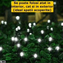 Instalatie De Craciun Liniara SIKS, 72 m, 800 LED-uri, Cu 8 jocuri de lumini, Pentru Exterior/Interior, Brad, Casa, Foisor, F...