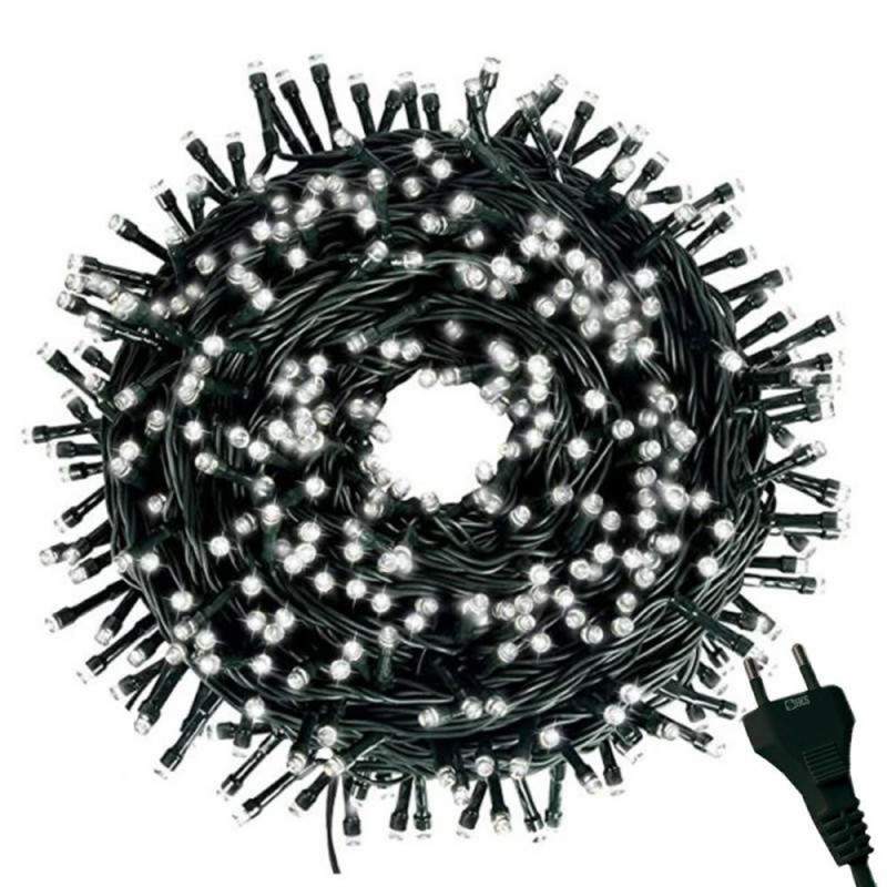 Instalatie De Craciun Liniara SIKS, 72 m, 800 LED-uri, Cu 8 jocuri de lumini, Pentru Exterior/Interior, Brad, Casa, Foisor, F...