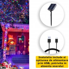 Instalatie De Craciun Liniara Solara SIKS Cu Telecomanda Pentru Exterior / Interior, 30 m, 300 LED-uri, Cu 8 Jocuri De Lumini... Instalatie De Craciun Liniara Solara SIKS Cu Telecomanda Pentru Exterior / Interior, 30 m, 300 LED-uri, Cu 8 Jocuri De Lumini...