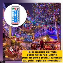 Instalatie De Craciun Liniara Solara SIKS Cu Telecomanda Pentru Exterior / Interior, 30 m, 300 LED-uri, Cu 8 Jocuri De Lumini... Instalatie De Craciun Liniara Solara SIKS Cu Telecomanda Pentru Exterior / Interior, 30 m, 300 LED-uri, Cu 8 Jocuri De Lumini...