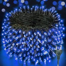 Instalatie De Craciun Liniara SIKS, 40 M, 500 LED-uri, Cu 8 Jocuri De Lumini, Pentru Exterior/Interior, Fir Verde Inchis, Alb...