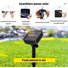 Instalatie Liniara Solara de Craciun EDAR, 10 m, 100 LED-uri Multicolore, Telecomanda, 8 Jocuri de Lumini, Fir Verde Inchis, ... Instalatie Liniara Solara de Craciun EDAR, 10 m, 100 LED-uri Multicolore, Telecomanda, 8 Jocuri de Lumini, Fir Verde Inchis, ...