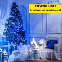 Instalatie Liniara de Craciun EDAR, 40 m, 500 LED, Albastru 8 Jocuri de Lumini, Interconectabila, Pentru Brad si Exterior, Fi...