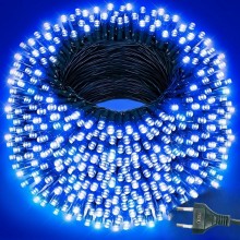 Instalatie Liniara de Craciun EDAR, 40 m, 500 LED, Albastru 8 Jocuri de Lumini, Interconectabila, Pentru Brad si Exterior, Fi...