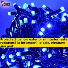 Instalatie De Craciun Liniara Led SIKS, 30 M, 300 LED-uri Mari Stil Diamant, Cu 8 jocuri de lumini, Pentru Exterior/Interior,... Instalatie De Craciun Liniara Led SIKS, 30 M, 300 LED-uri Mari Stil Diamant, Cu 8 jocuri de lumini, Pentru Exterior/Interior,...