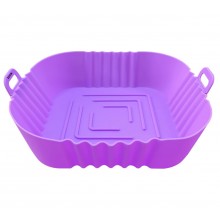 Tava Patrata Din Silicon EDAR, Universala, Pentru Air Fryer, Cuptor, Prajit, Gatit la Abur sau Copt, Reutilizabila, Mov