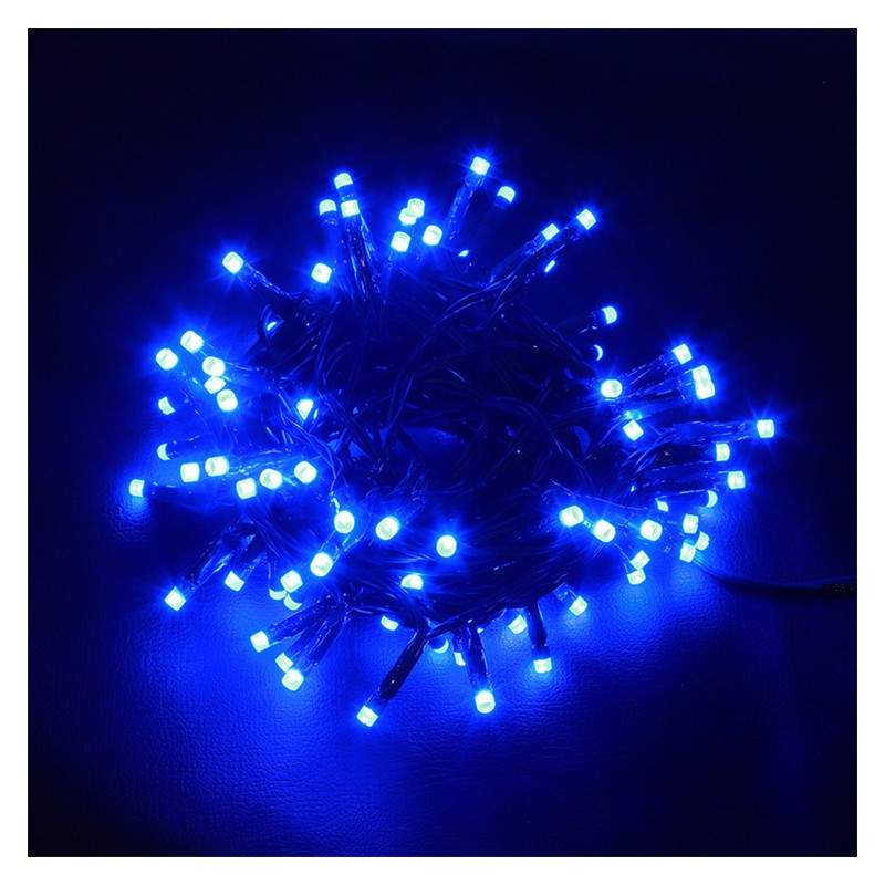 Instalatie Liniara de Craciun EDAR, 30 m, 300 LED-uri Mari Stil Diamant, Albastru, 8 Jocuri de Lumini, Interconectabila, Pent...