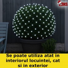 Instalatie De Craciun Liniara Led SIKS, 30 M, 300 LED-uri Mari Sidefate, Cu 8 jocuri de lumini, Pentru Exterior/Interior, Bra...