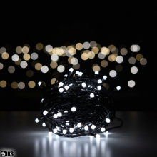 Instalatie De Craciun Liniara Led SIKS, 30 M, 300 LED-uri Mari Sidefate, Cu 8 jocuri de lumini, Pentru Exterior/Interior, Bra...