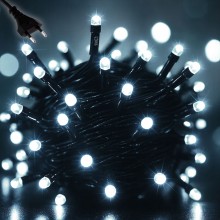Instalatie De Craciun Liniara Led SIKS, 30 M, 300 LED-uri Mari Sidefate, Cu 8 jocuri de lumini, Pentru Exterior/Interior, Bra...