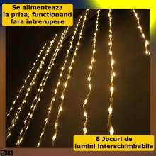 Instalatie De Craciun Tip Frajuri Curgatoare Egale SIKS, 12 Metri Lungime x 1 Metru Inaltime, Pentru Interior/Exterior, 8 Joc... Instalatie De Craciun Tip Frajuri Curgatoare Egale SIKS, 12 Metri Lungime x 1 Metru Inaltime, Pentru Interior/Exterior, 8 Joc...