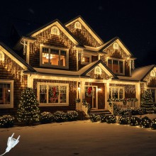 Instalatie De Craciun Tip Frajuri Curgatoare Egale SIKS, 12 Metri Lungime x 1 Metru Inaltime, Pentru Interior/Exterior, 8 Joc...