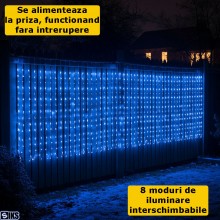 Instalatie De Craciun Tip Frajuri Curgatoare Egale SIKS, 12 Metri Lungime x 1 Metru Inaltime, Pentru Interior/Exterior, 8 Joc... Instalatie De Craciun Tip Frajuri Curgatoare Egale SIKS, 12 Metri Lungime x 1 Metru Inaltime, Pentru Interior/Exterior, 8 Joc...