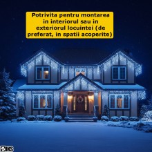 Instalatie De Craciun Tip Frajuri Curgatoare Egale SIKS, 12 Metri Lungime x 1 Metru Inaltime, Pentru Interior/Exterior, 8 Joc... Instalatie De Craciun Tip Frajuri Curgatoare Egale SIKS, 12 Metri Lungime x 1 Metru Inaltime, Pentru Interior/Exterior, 8 Joc...
