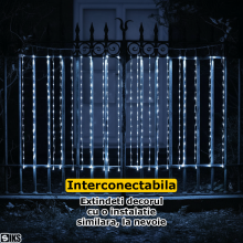 Instalatie De Craciun Tip Frajuri Curgatoare Egale SIKS, 12 Metri Lungime x 1 Metru Inaltime, Pentru Interior/Exterior, 8 Joc... Instalatie De Craciun Tip Frajuri Curgatoare Egale SIKS, 12 Metri Lungime x 1 Metru Inaltime, Pentru Interior/Exterior, 8 Joc...