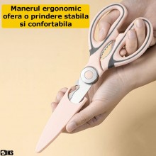 Foarfeca Multifunctionala SIKS Pentru Bucatarie, FB1, Functie Desfacator Bauturi Si Spargator De Nuci, Roz Foarfeca Multifunctionala SIKS Pentru Bucatarie, FB1, Functie Desfacator Bauturi Si Spargator De Nuci, Roz