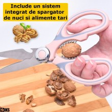 Foarfeca Multifunctionala SIKS Pentru Bucatarie, FB1, Functie Desfacator Bauturi Si Spargator De Nuci, Roz Foarfeca Multifunctionala SIKS Pentru Bucatarie, FB1, Functie Desfacator Bauturi Si Spargator De Nuci, Roz