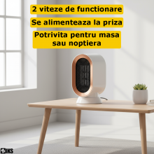 Aeroterma Electrica SIKS, Mini Incalzitor, Portabil, Incalzire Rapida 800/1200W, Termostat Reglabil 2 Trepte, Silentios, Cu P... Aeroterma Electrica SIKS, Mini Incalzitor, Portabil, Incalzire Rapida 800/1200W, Termostat Reglabil 2 Trepte, Silentios, Cu P...