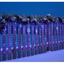 Instalatie LED de Craciun EDAR, Franjuri Luminoase 12m x 1m, 8 Functii de Iluminare, Interconectabila, Fir Transparent, Albas...