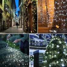 Instalatie Liniara Solara de Craciun EDAR, 10 m, 100 LED-uri Alb Reci, Telecomanda, 8 Jocuri de Lumini, Fir Verde Inchis, Pen... Instalatie Liniara Solara de Craciun EDAR, 10 m, 100 LED-uri Alb Reci, Telecomanda, 8 Jocuri de Lumini, Fir Verde Inchis, Pen...